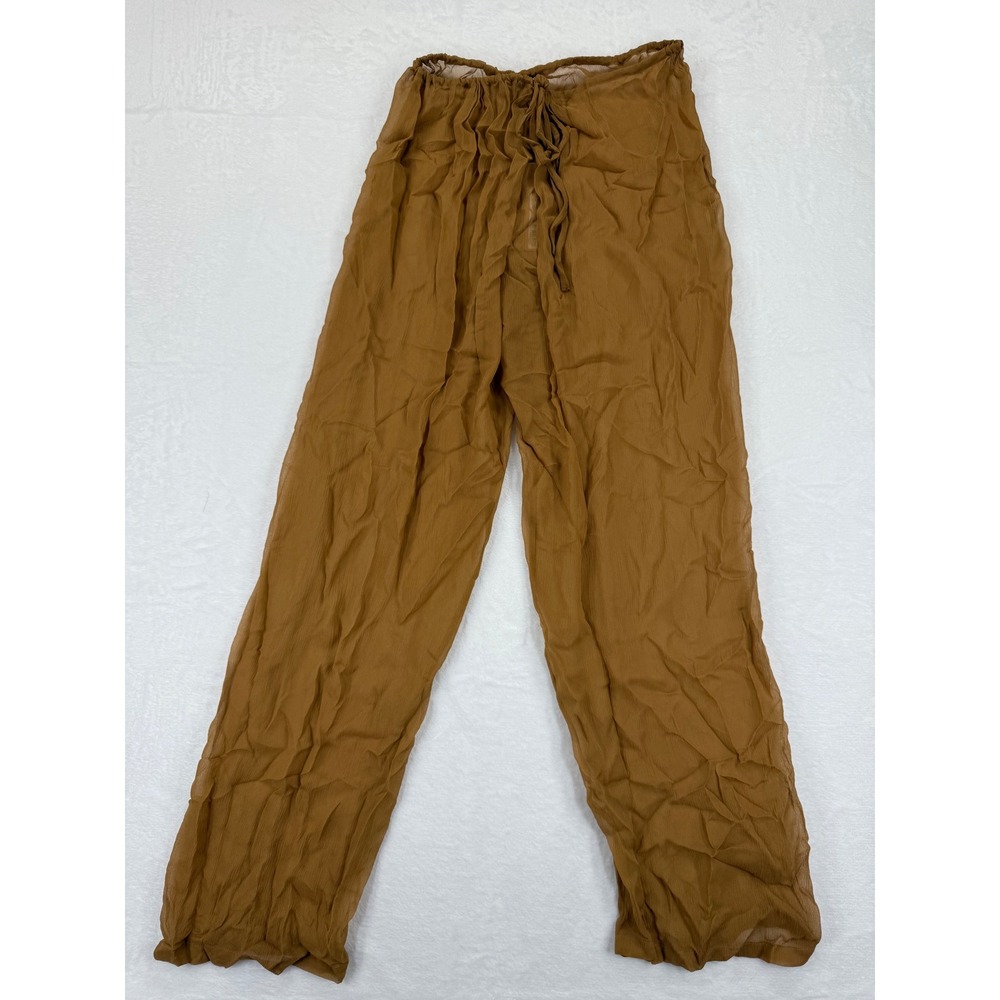 SKIMS Crinkle Silk Cover Ups Pants Almond L G G Beige Gauze Lightweight
